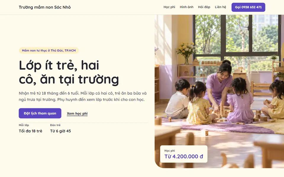 Màn đầu của mẫu Trường mầm non