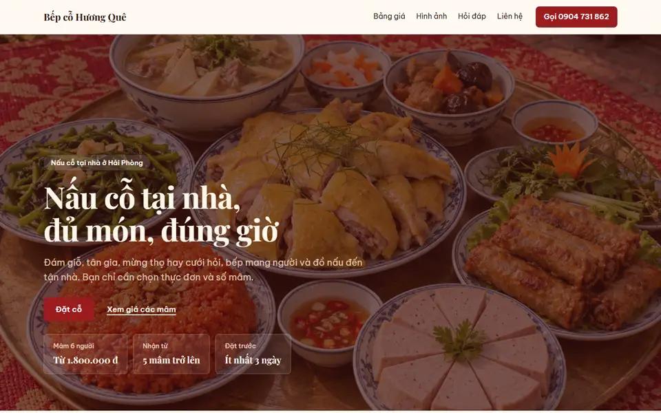 Màn đầu của mẫu Nấu cỗ, đặt tiệc tại nhà