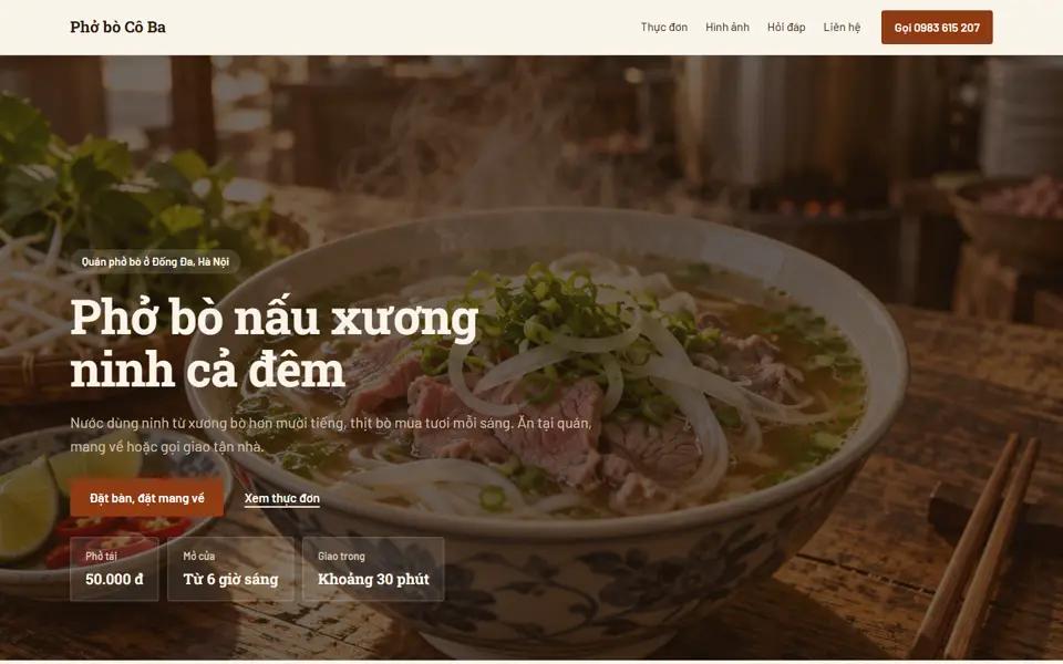Màn đầu của mẫu Quán phở