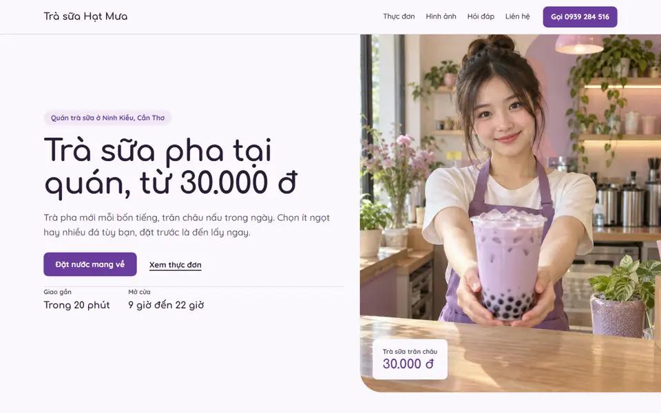 Màn đầu của mẫu Quán trà sữa