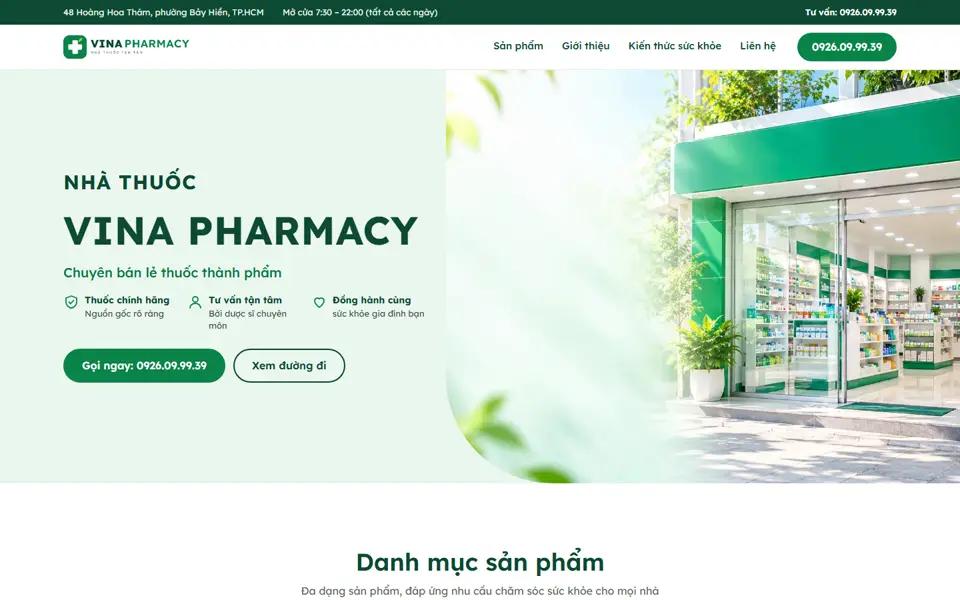 Màn đầu của mẫu Nhà thuốc bán lẻ