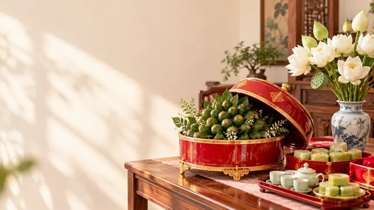 Tráp dạm ngõ trầu cau, chè và bánh cốm